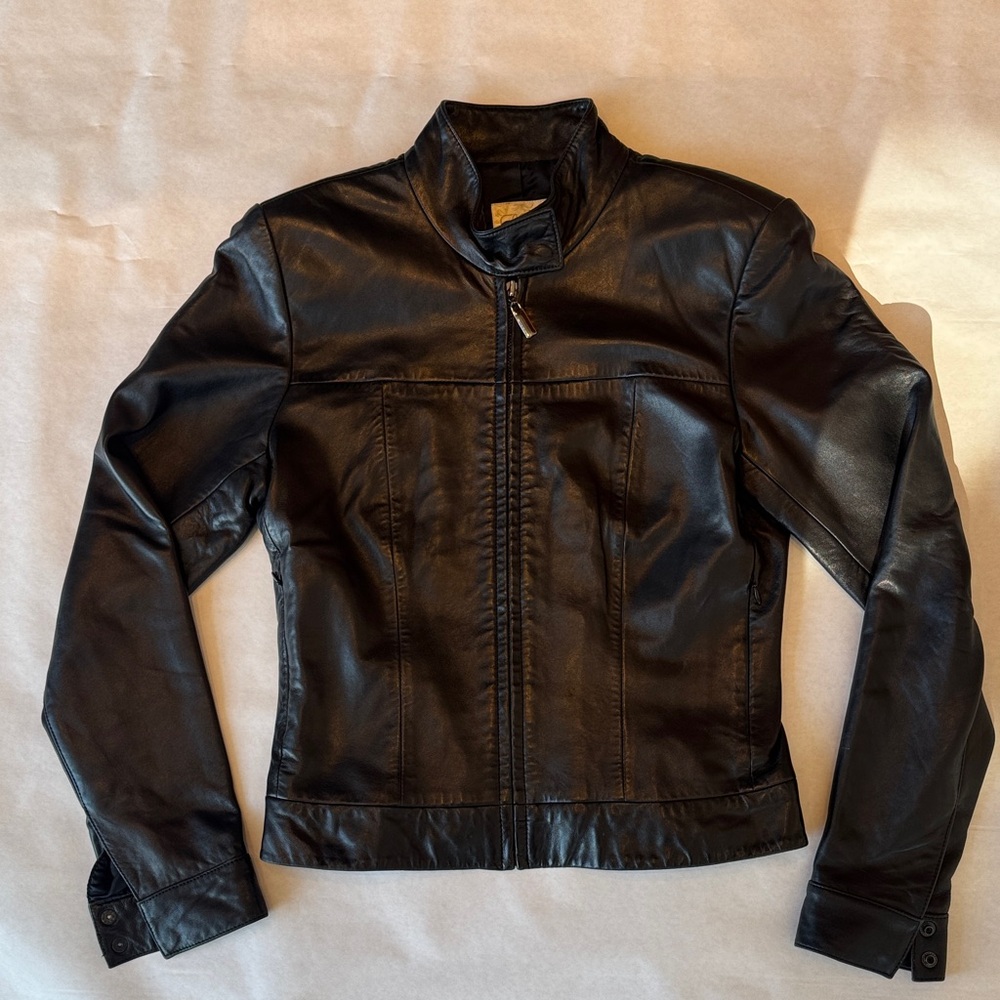 Cache Women's Black Leather Jacket